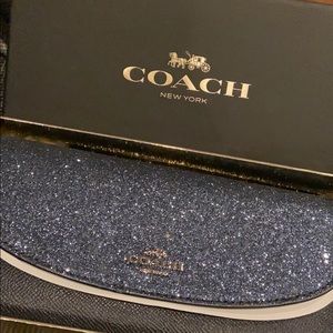 Coach F38692 Blue Star Glitter Envelope Wallet